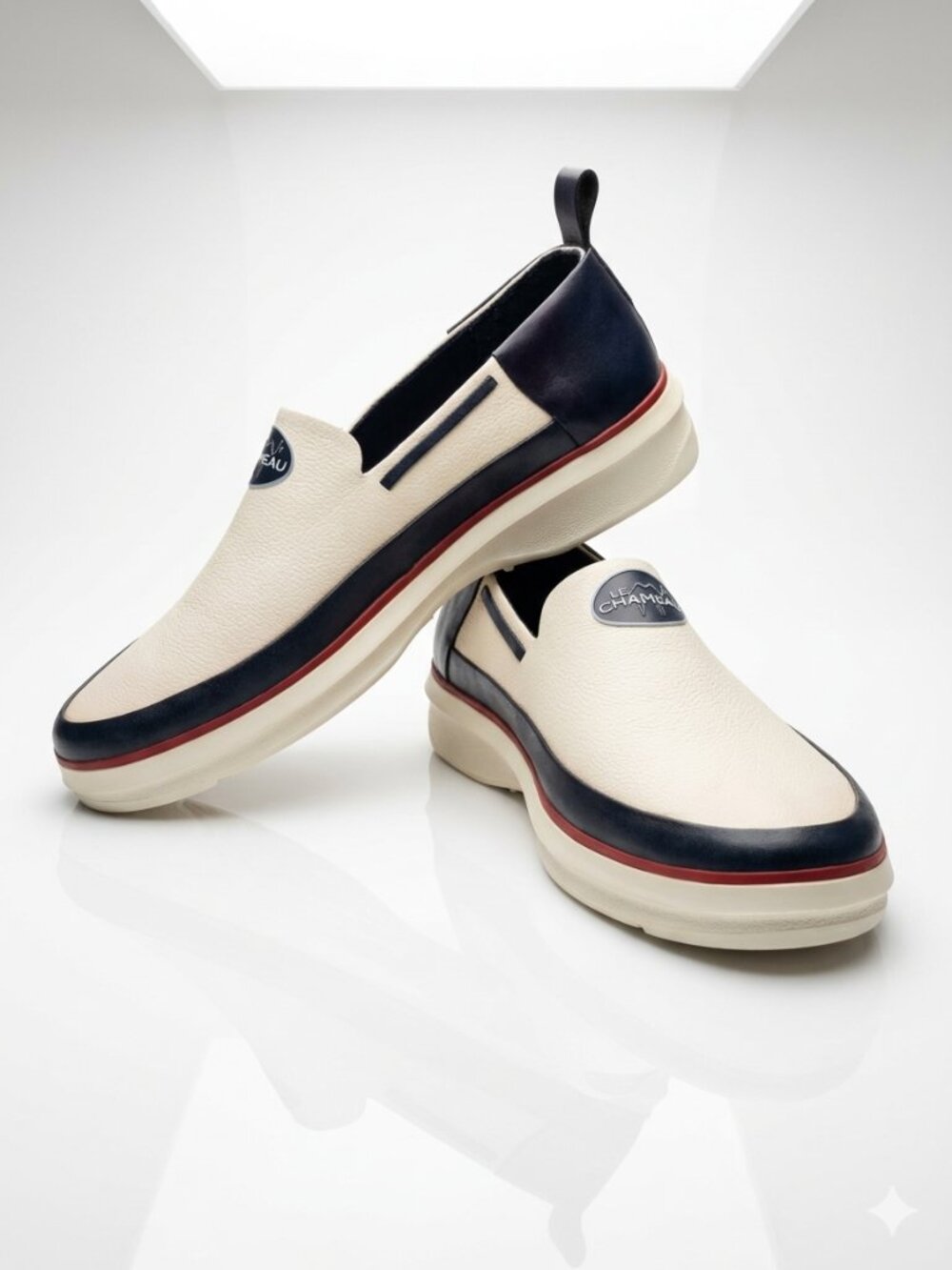 Vintage LE CHAMEAU Beige Rubber Boat Deck Shoes Womens 39 US 8-8.5